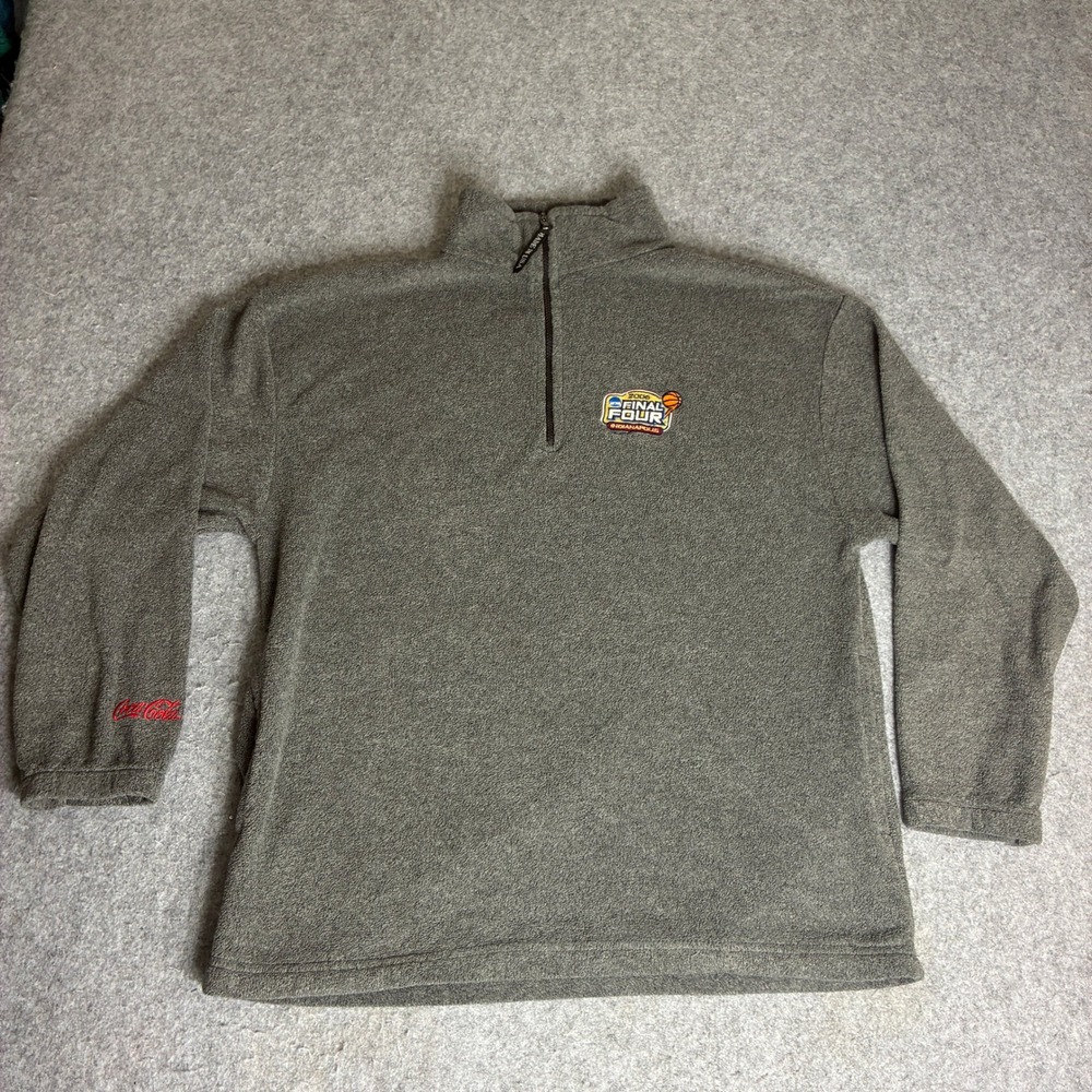 Vintage 2006 NCAA Final Four Indianapolis Fleece Quarter Zip Gray Mens Large